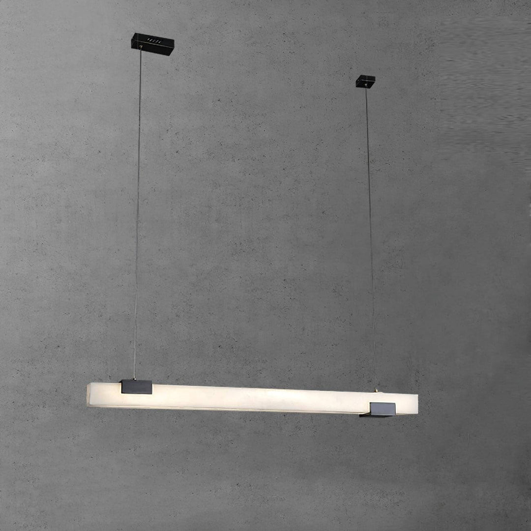 Cary Alabaster Pendant Light showcasing a linear design, perfect for contemporary kitchen island lighting.