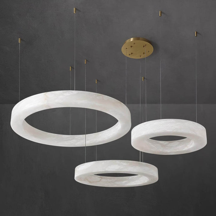 Marika Circle Alabaster Chandelier | Modern Living Room | Vinlighting | Vinlighting | Vinlighting