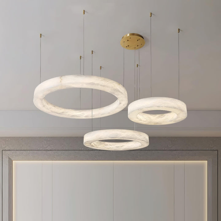 Marika Circle Alabaster Chandelier | Modern Living Room | Vinlighting | Vinlighting | Vinlighting