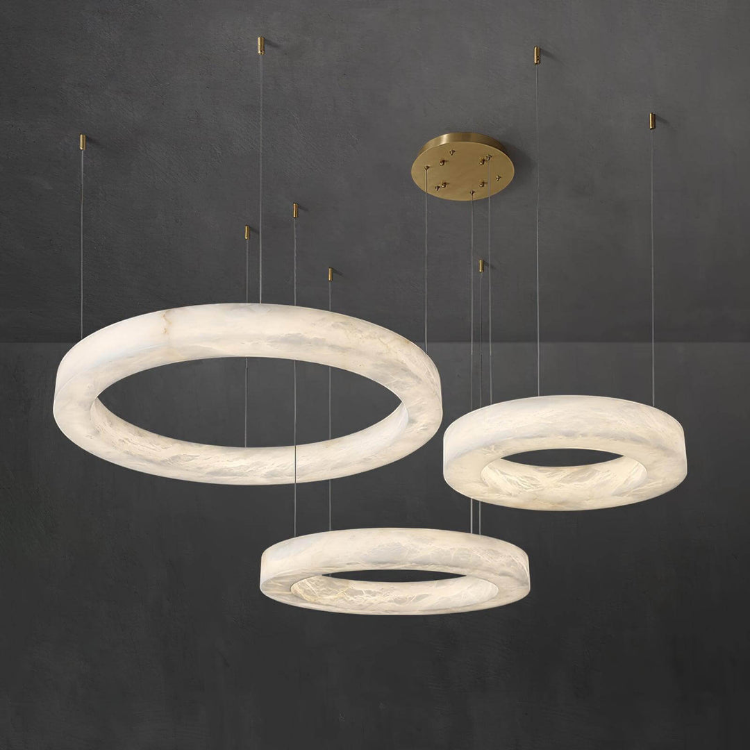 Marika Circle Alabaster Chandelier | Modern Living Room | Vinlighting | Vinlighting | Vinlighting
