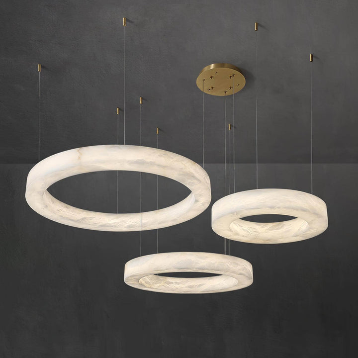 Marika Circle Alabaster Chandelier | Modern Living Room | Vinlighting | Vinlighting | Vinlighting