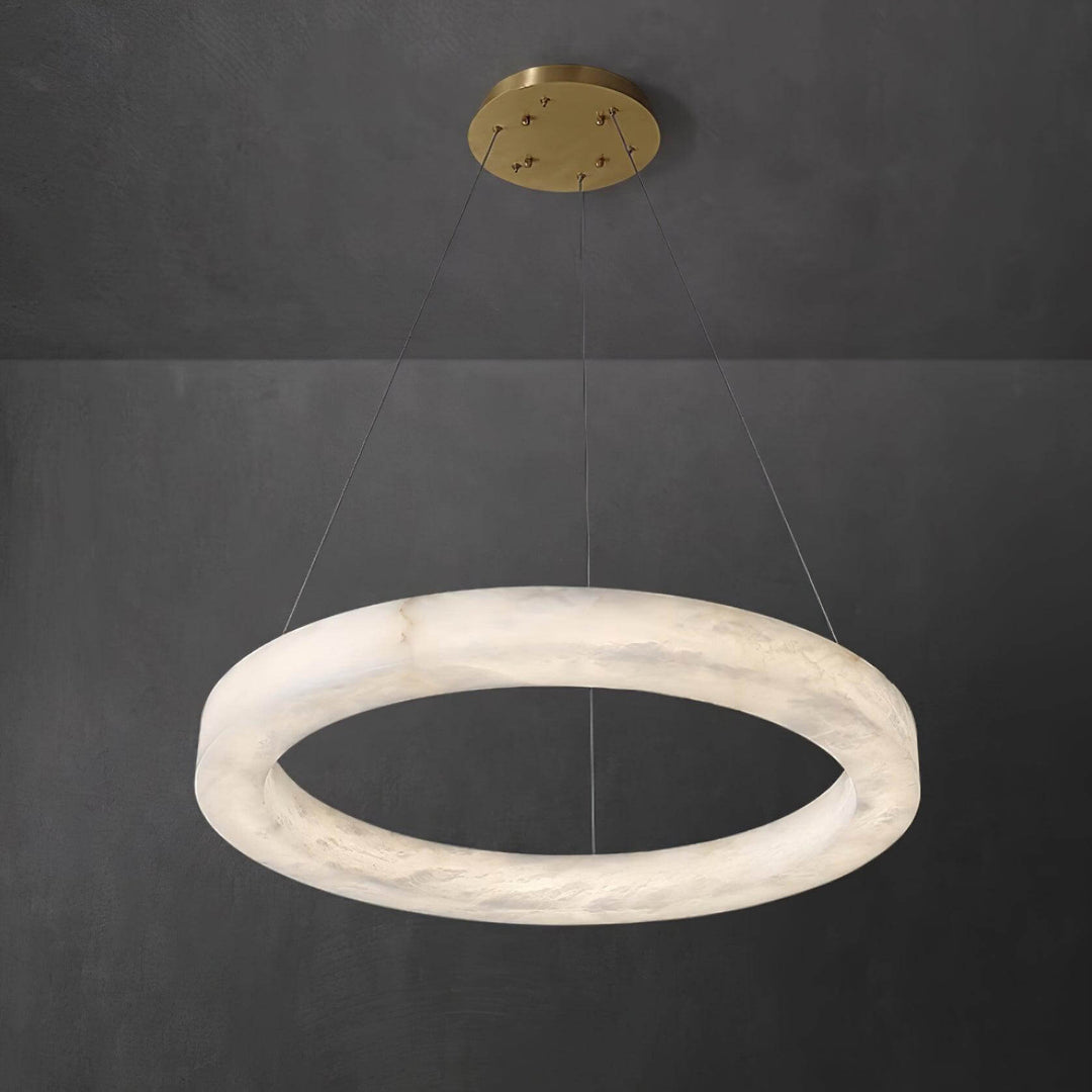 Marika Circle Alabaster Chandelier | Modern Living Room | Vinlighting | Vinlighting | Vinlighting