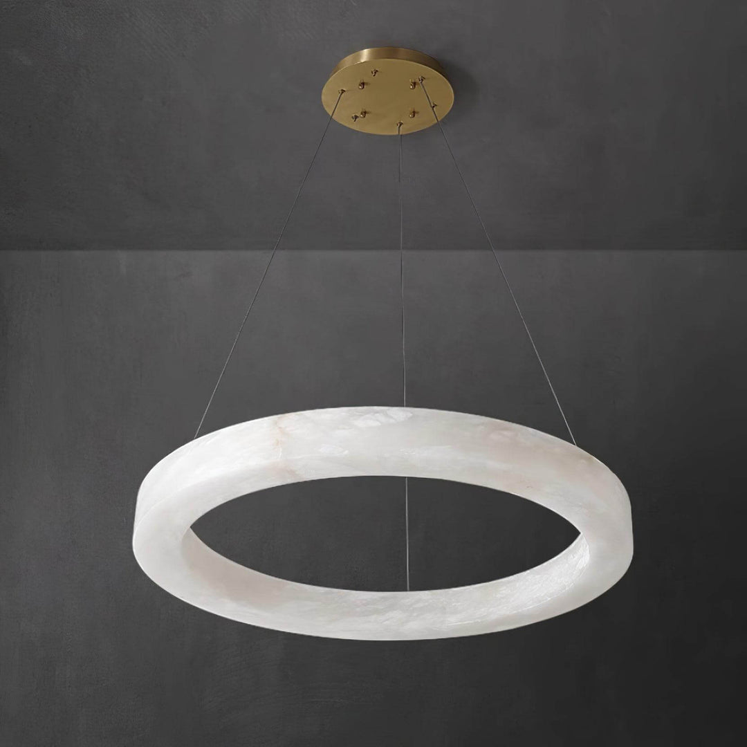 Marika Circle Alabaster Chandelier | Modern Living Room | Vinlighting | Vinlighting | Vinlighting