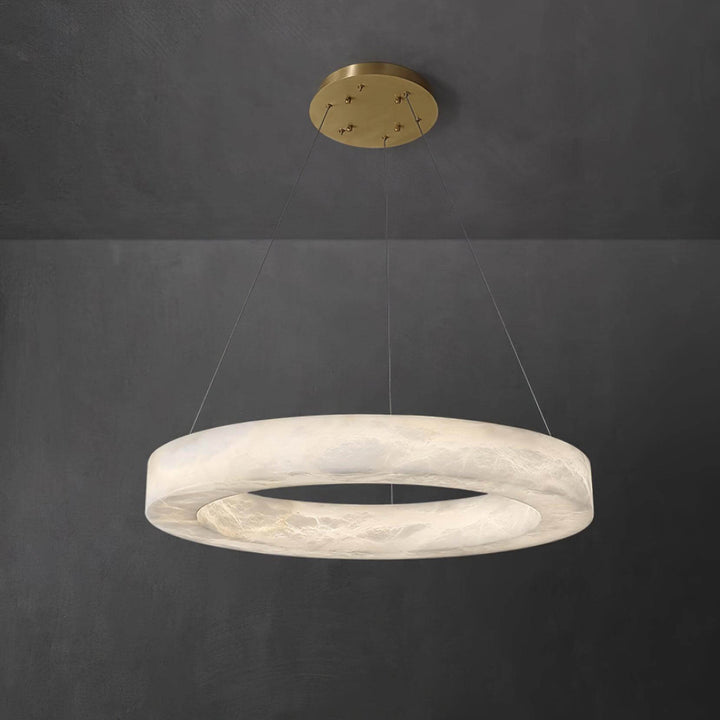 Marika Circle Alabaster Chandelier | Modern Living Room | Vinlighting | Vinlighting | Vinlighting