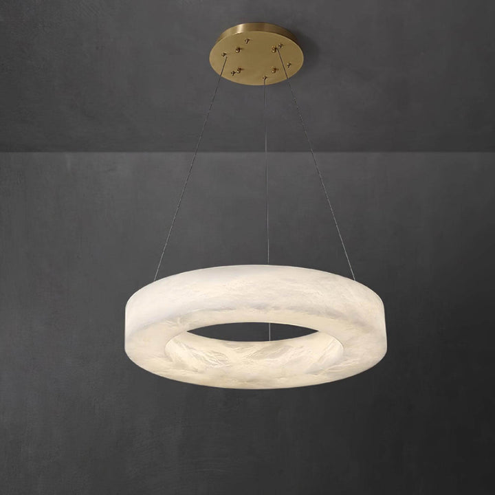 Marika Circle Alabaster Chandelier | Modern Living Room | Vinlighting | Vinlighting | Vinlighting