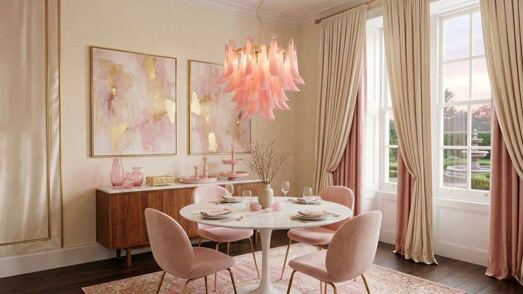 Pink Glass Chandelier Styling Tips for Feminine, Modern, and Glam Interiors