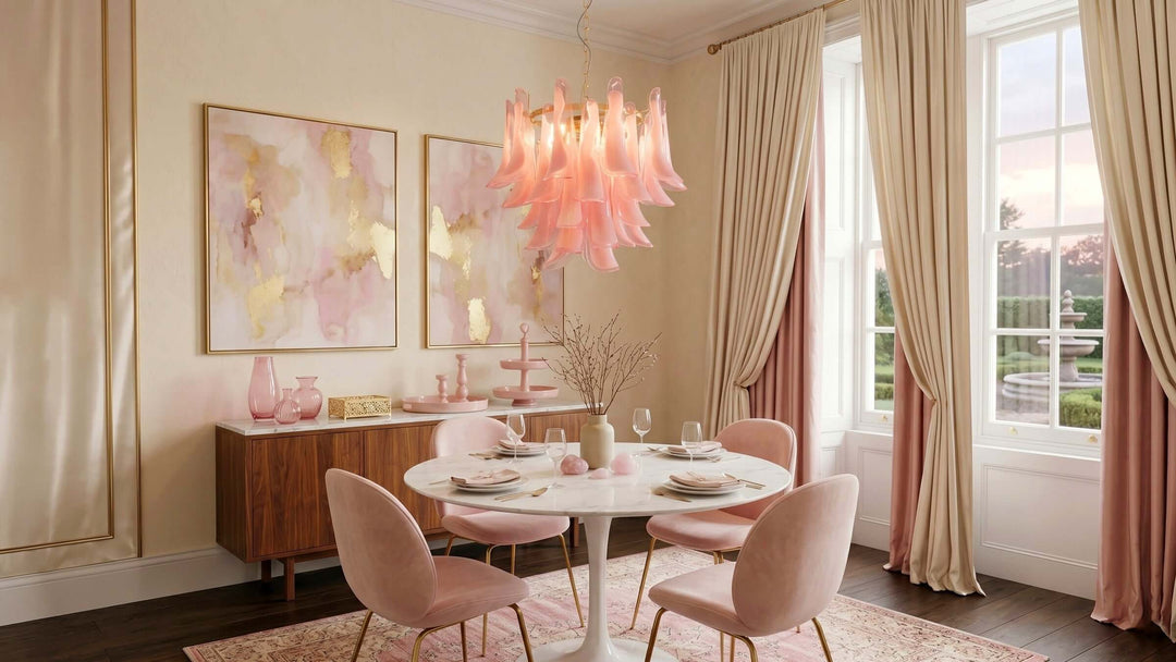 Pink Glass Chandelier Styling Tips for Feminine, Modern, and Glam Interiors
