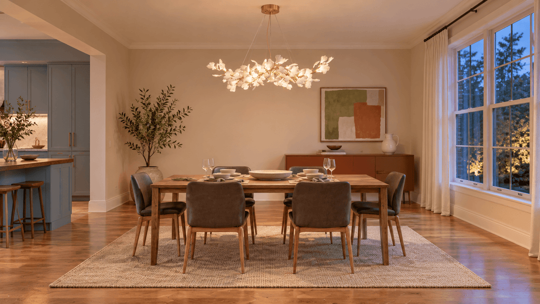 Dining Room Chandelier Styles for Round and Rectangular Tables