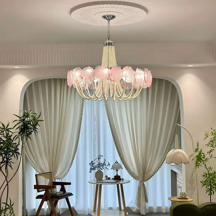 Thalire Stained Glass Chandelier for Dining Area Elegance