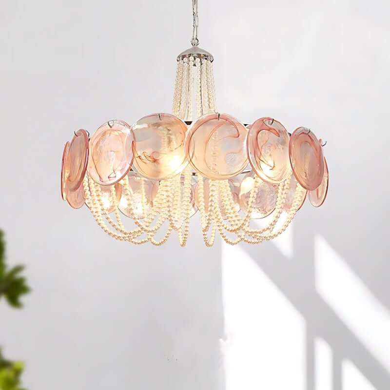 Thalire Stained Glass Chandelier for Dining Area Elegance