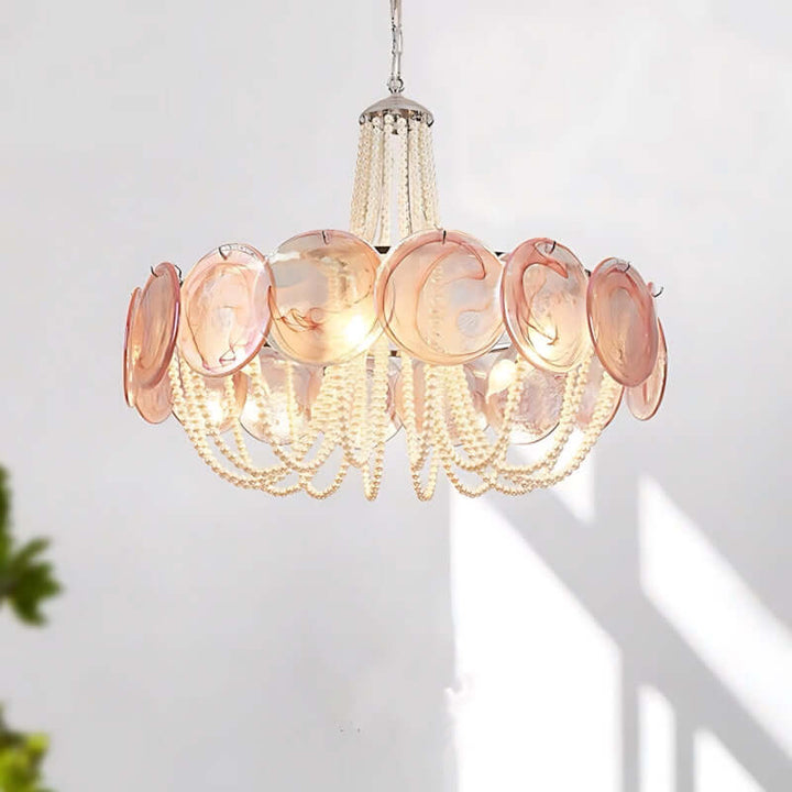 Thalire Stained Glass Chandelier for Dining Area Elegance