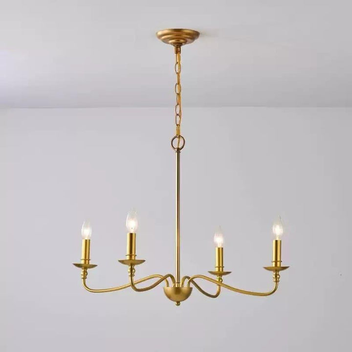 Abigeal Chandelier – Vintage Brass Ceiling Light with Candle Bulbs | Vinlighting | Vinlighting