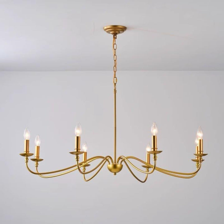 Abigeal Chandelier – Vintage Brass Ceiling Light with Candle Bulbs | Vinlighting | Vinlighting