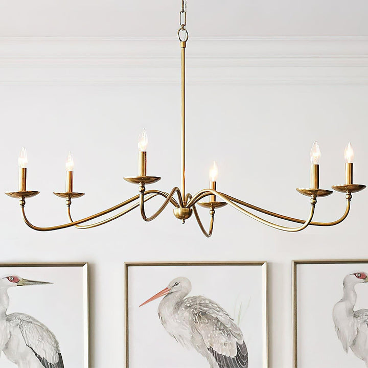 Abigeal Chandelier – Vintage Brass Ceiling Light with Candle Bulbs | Vinlighting | Vinlighting