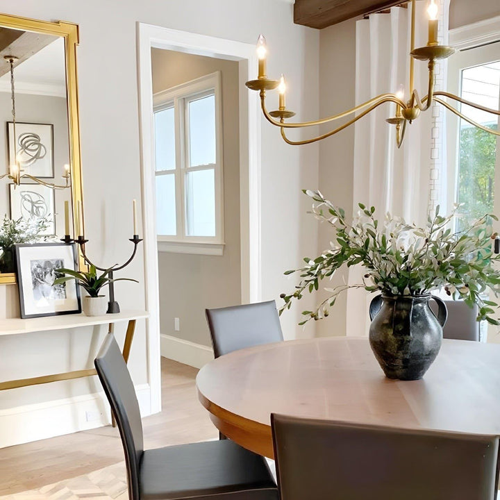Abigeal Chandelier – Vintage Brass Ceiling Light with Candle Bulbs | Vinlighting | Vinlighting