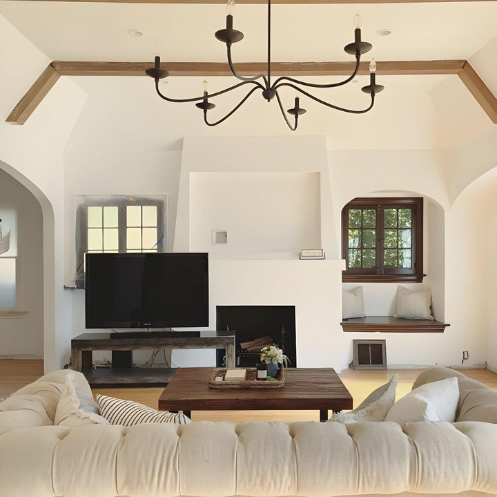Abigeal Chandelier – Vintage Brass Ceiling Light with Candle Bulbs | Vinlighting | Vinlighting