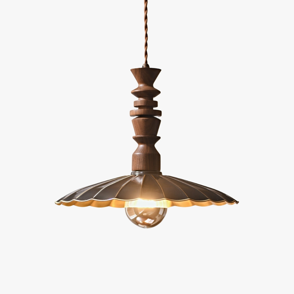 Aerial Ballet Chandelier – Elegant Walnut & Brass Lighting Fixture | Vinlighting