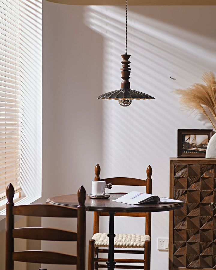 Aerial Ballet Chandelier – Elegant Walnut & Brass Lighting Fixture | Vinlighting