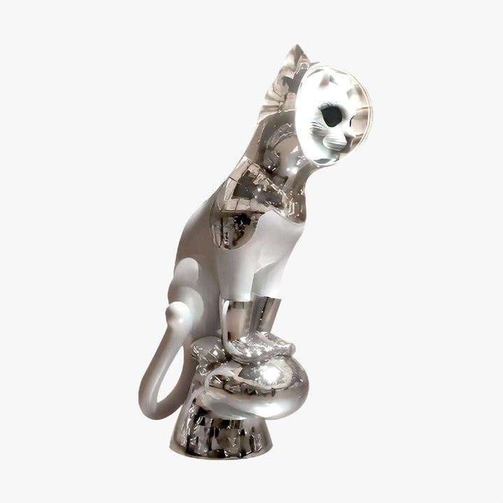Afluxa Sculpture Floor Lamp featuring a cat sculpture design, perfect for adding an art deco touch to living room decor.