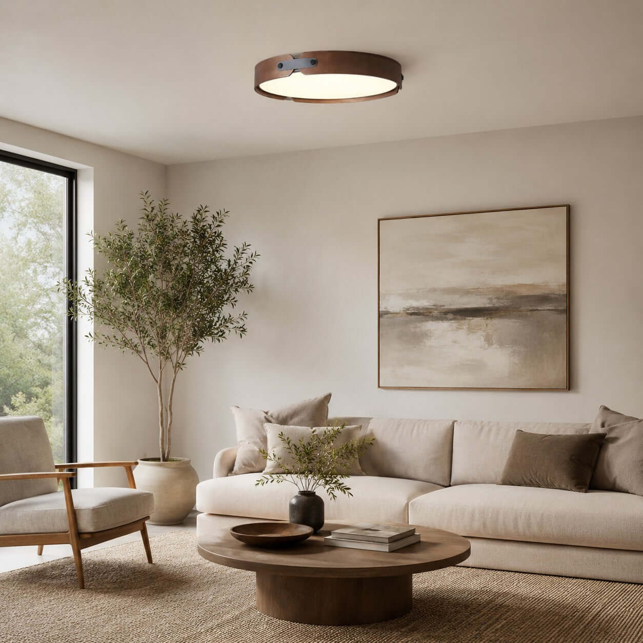 AIWEN Wood Ceiling Light | Modern Round LED Flush Mount – Vinlighting