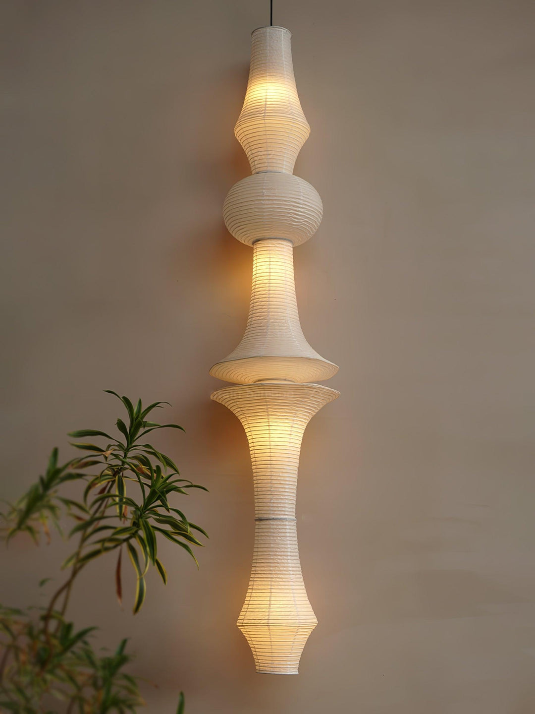 Akari E H Rice Paper Pendant Light - Hanging Lamp for Office & Stair | Vinlighting | Vinlighting
