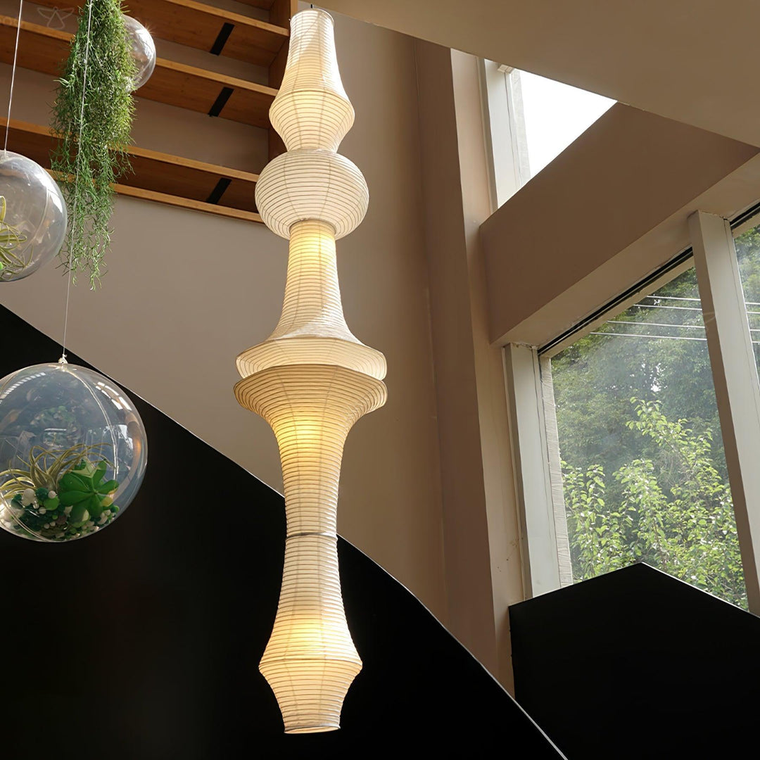 Akari E H Rice Paper Pendant Light - Hanging Lamp for Office & Stair | Vinlighting | Vinlighting