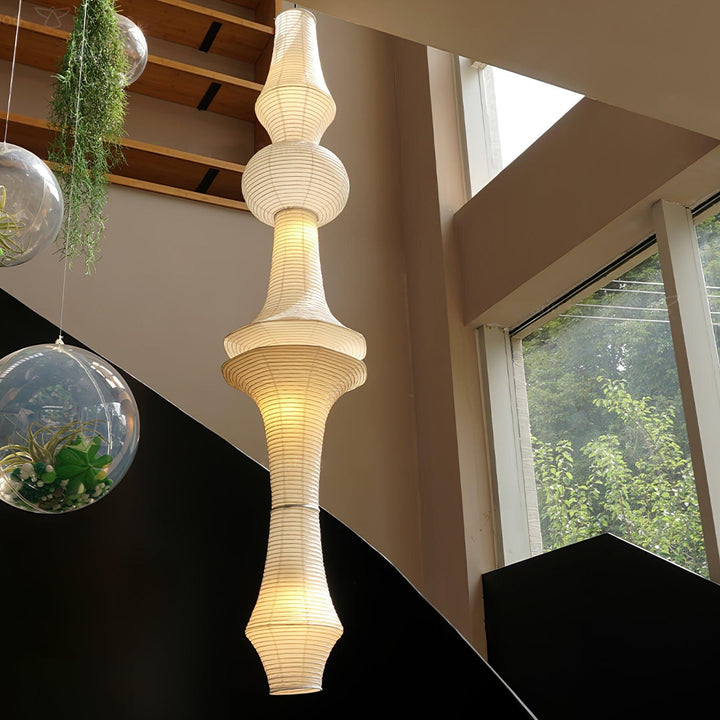 Akari E H Rice Paper Pendant Light - Hanging Lamp for Office & Stair | Vinlighting | Vinlighting