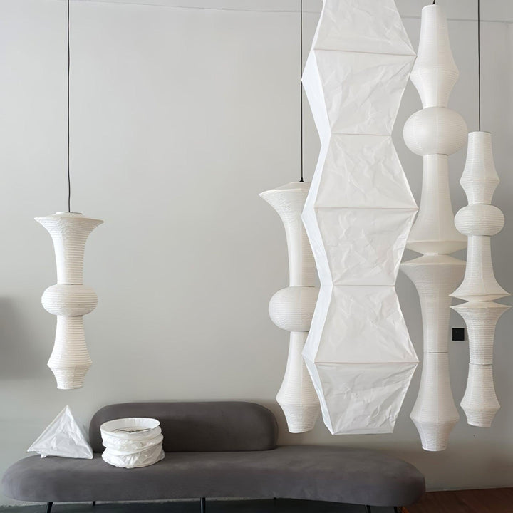 Akari E H Rice Paper Pendant Light - Hanging Lamp for Office & Stair | Vinlighting | Vinlighting