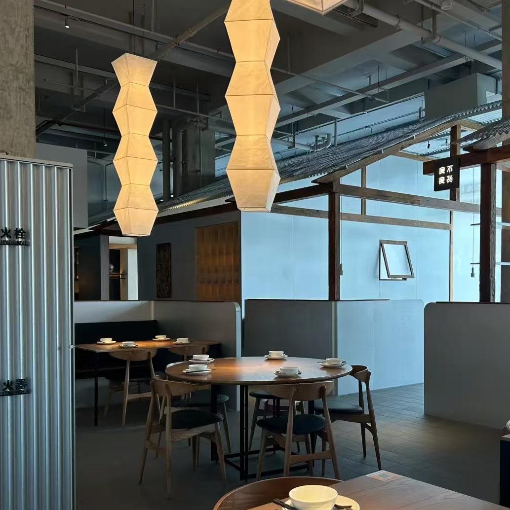 Akari L7 Washi Paper Pendant Light - Art Deco Hanging Lamp for Hallway | Vinlighting | Vinlighting