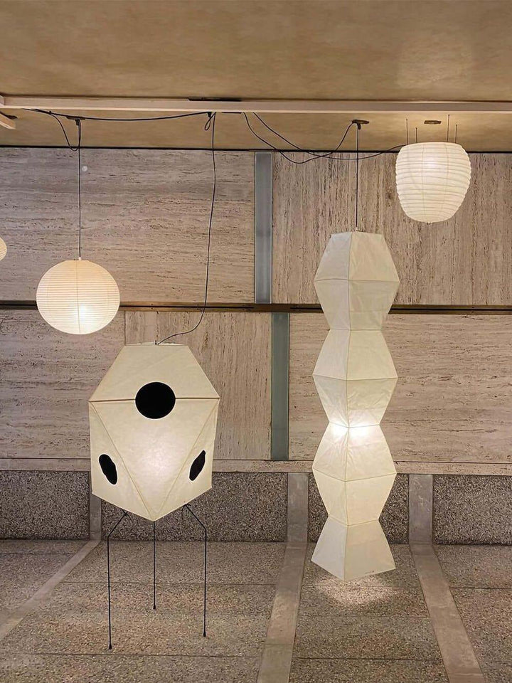 Akari L7 Washi Paper Pendant Light - Art Deco Hanging Lamp for Hallway | Vinlighting | Vinlighting