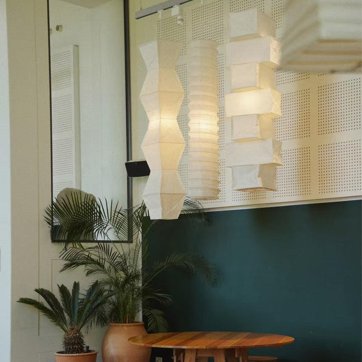 Akari L7 Washi Paper Pendant Light - Art Deco Hanging Lamp for Hallway | Vinlighting | Vinlighting