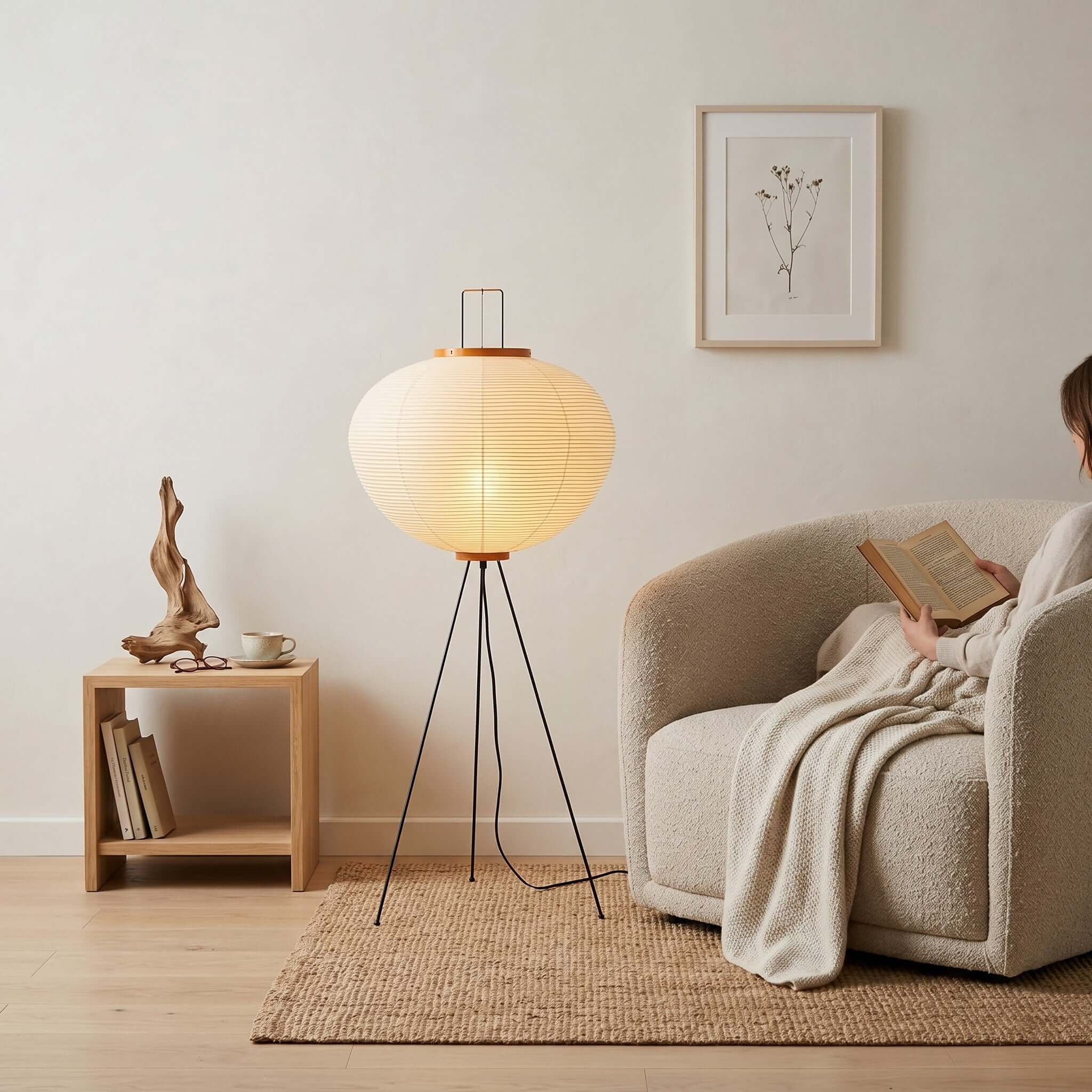 Akari 10A Floor Lamp | Modern Japanese Paper Tripod – Vinlighting