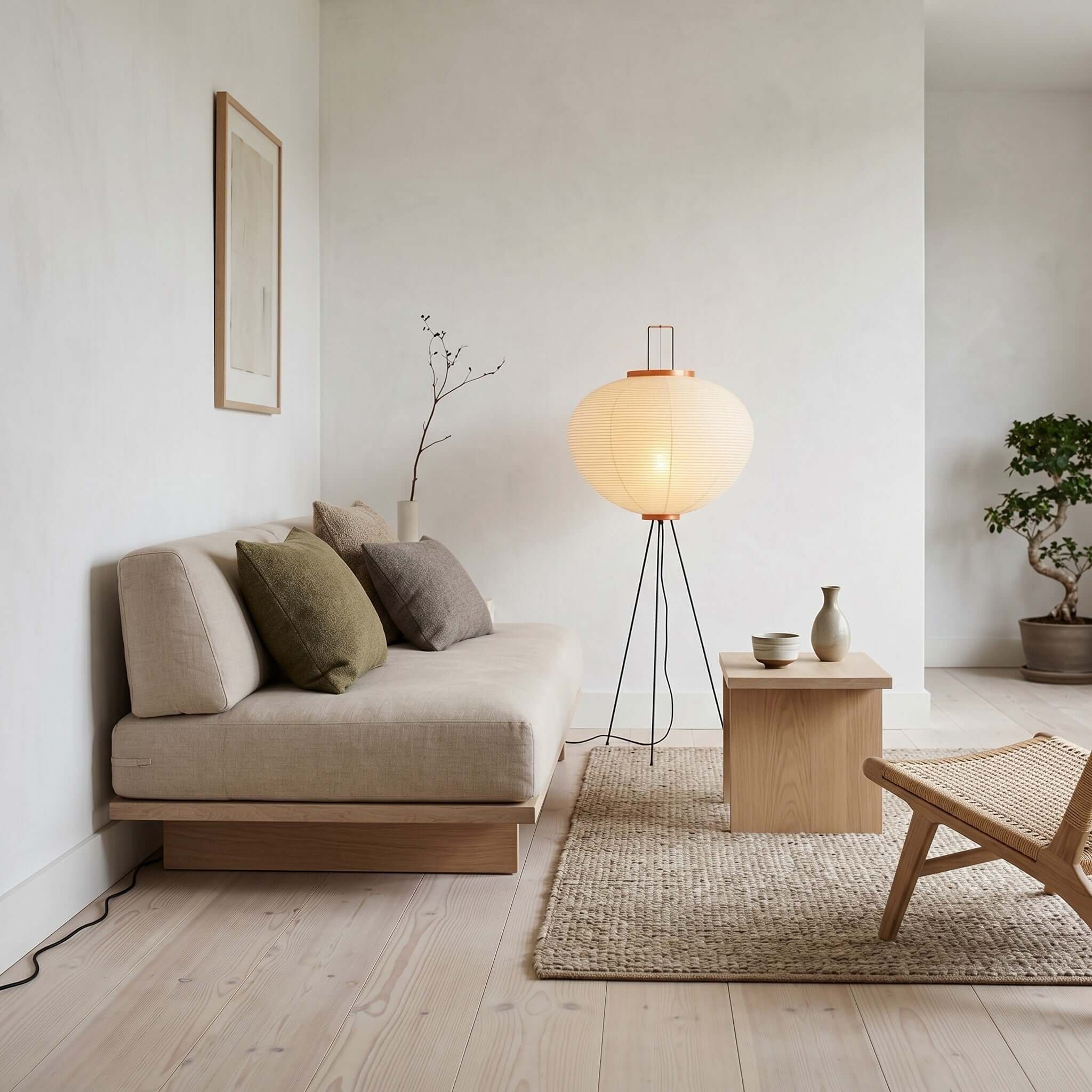 Akari 10A Floor Lamp | Modern Japanese Paper Tripod – Vinlighting