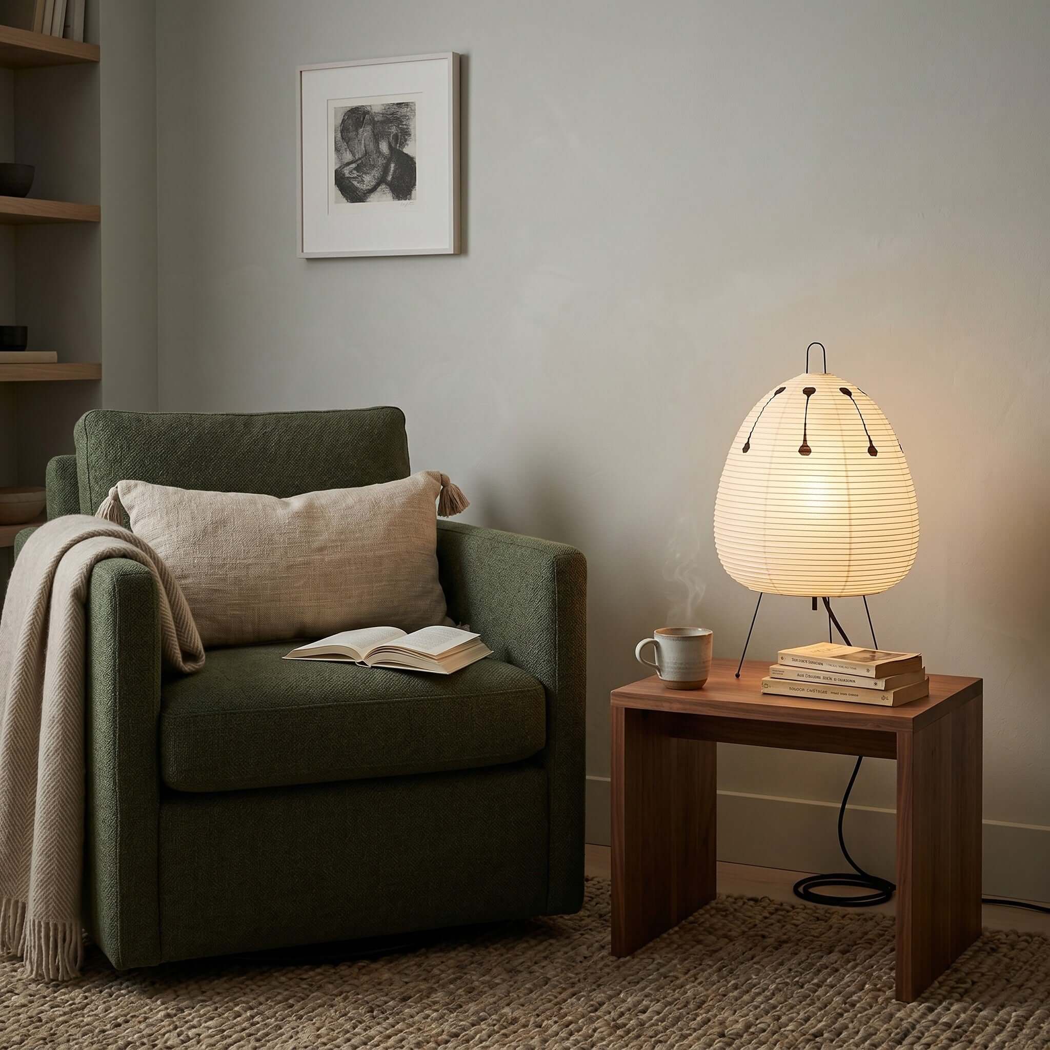 Akari 1A Table Lamp - Mid Century Japandi Style for Living Room