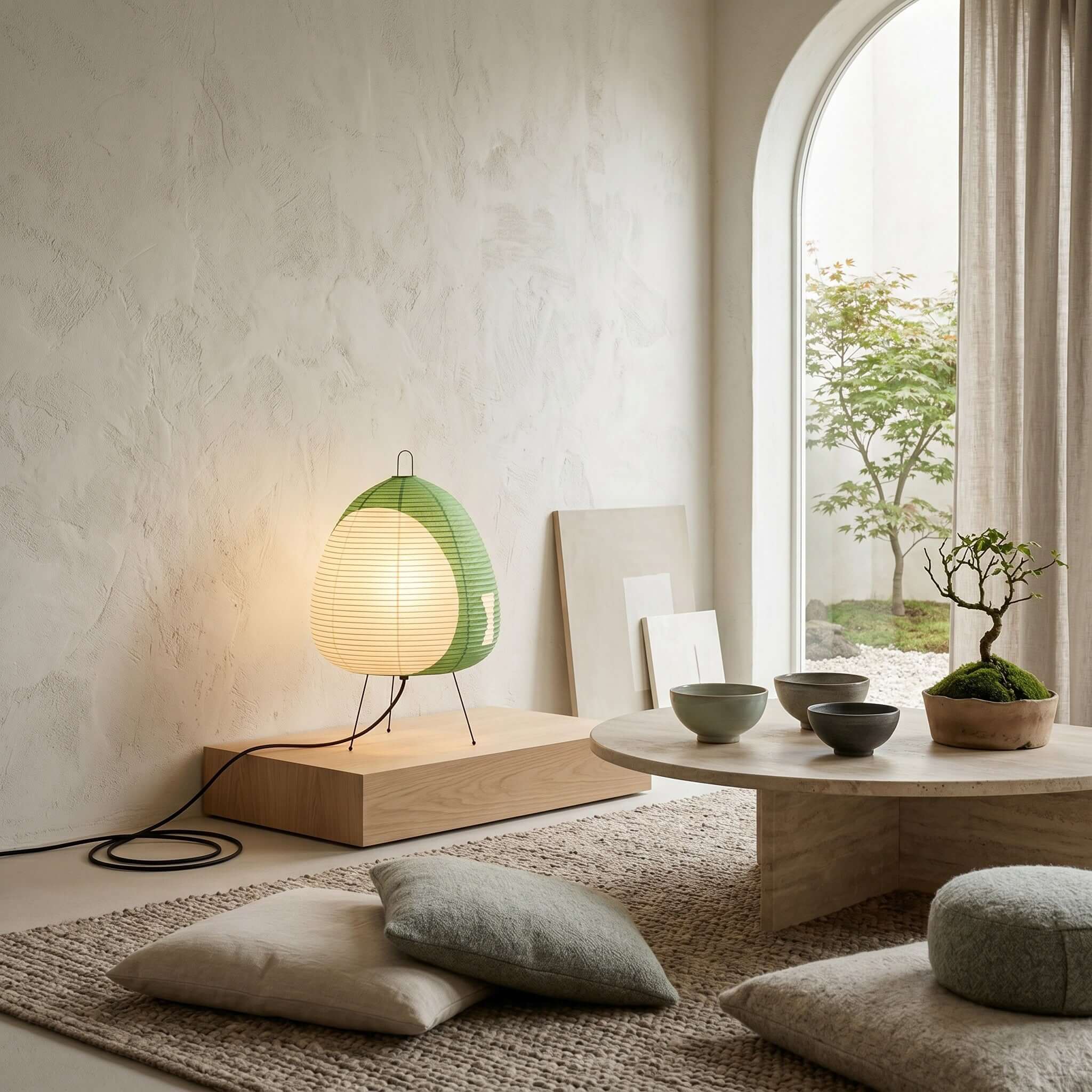 Akari 1A Table Lamp - Mid Century Japandi Style for Living Room