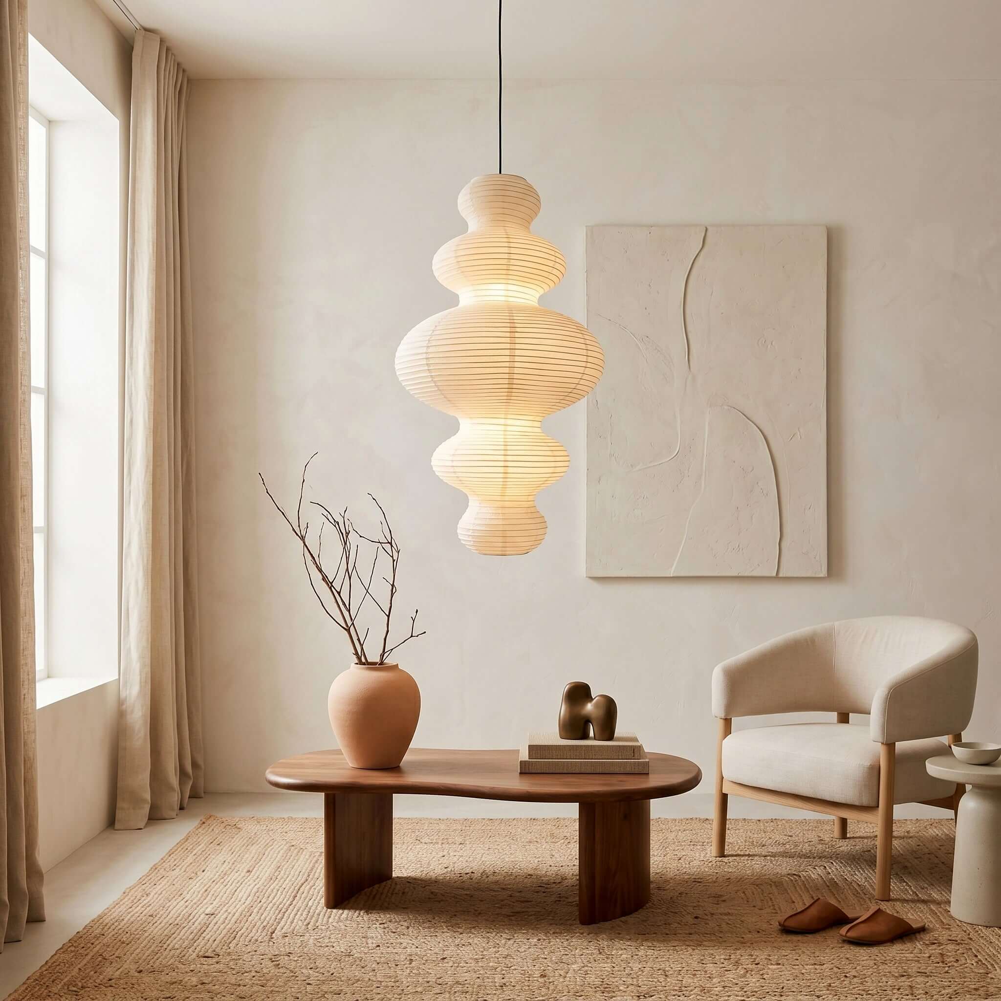 Akari Juni Pendant Lamp | Modern Japanese Paper Lantern – Vinlighting