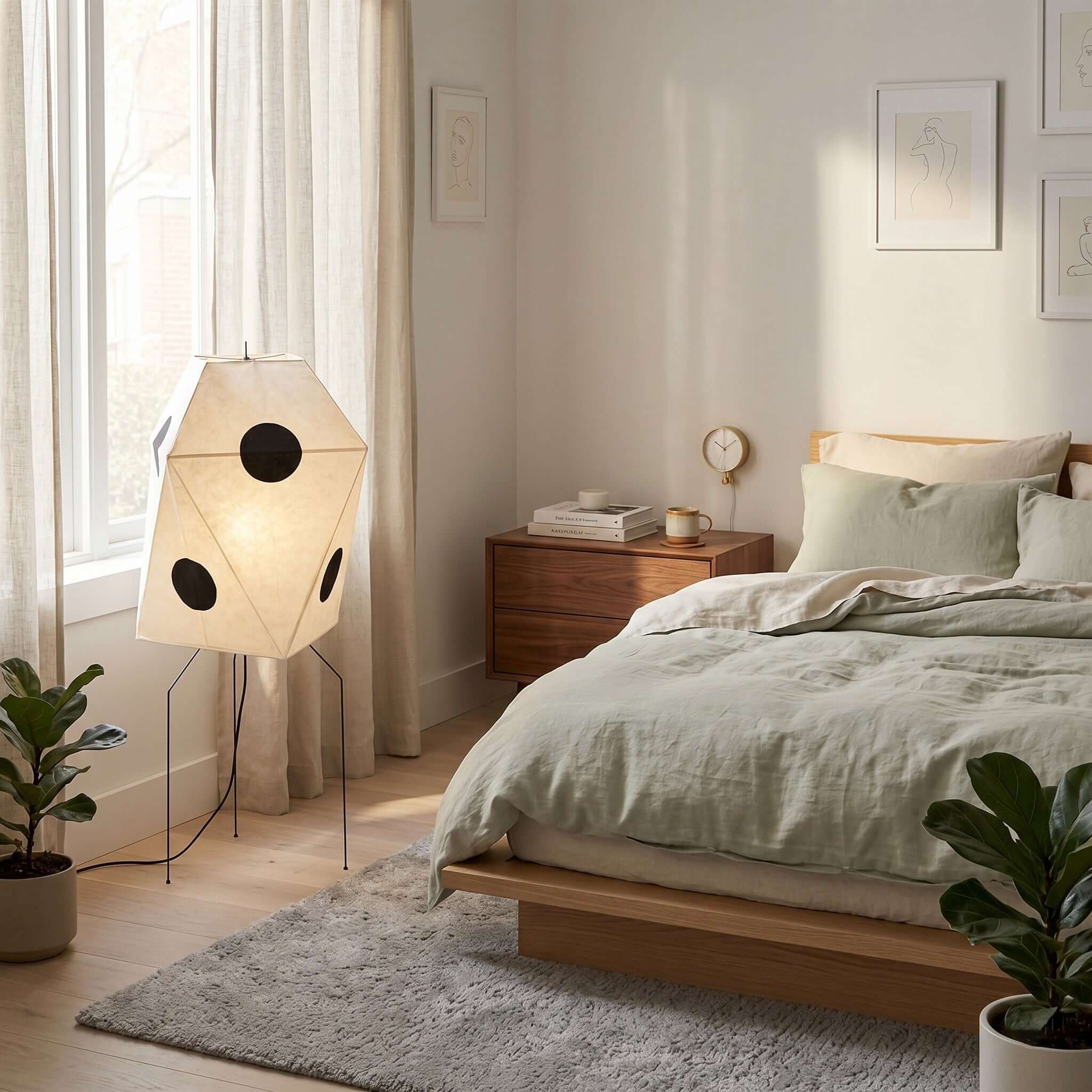 Akari UF3-Q Floor Lamp | Modern Japanese Paper Design – Vinlighting