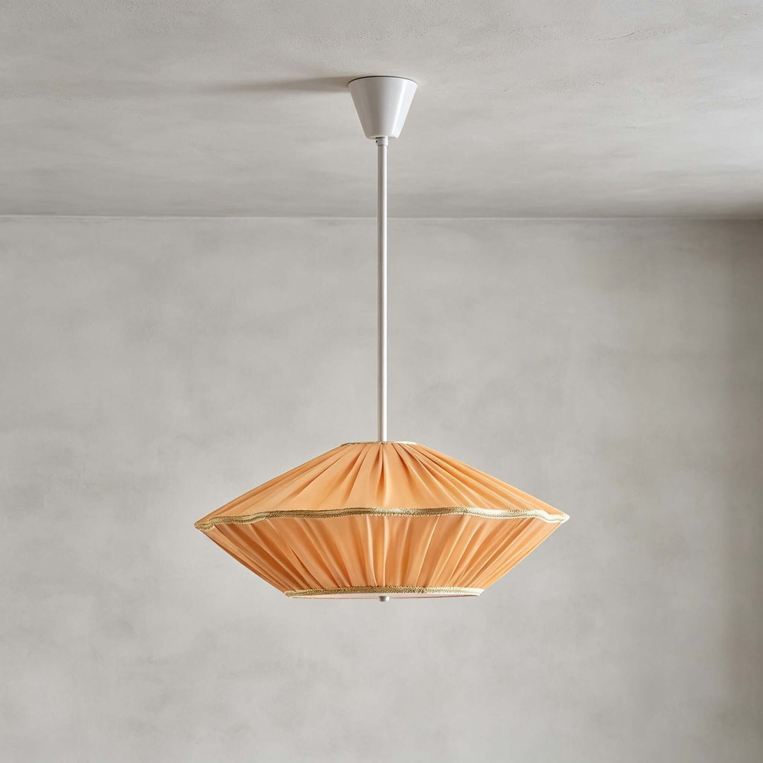 Almira French Cottage Fabric Shade Pendant Light Fixture