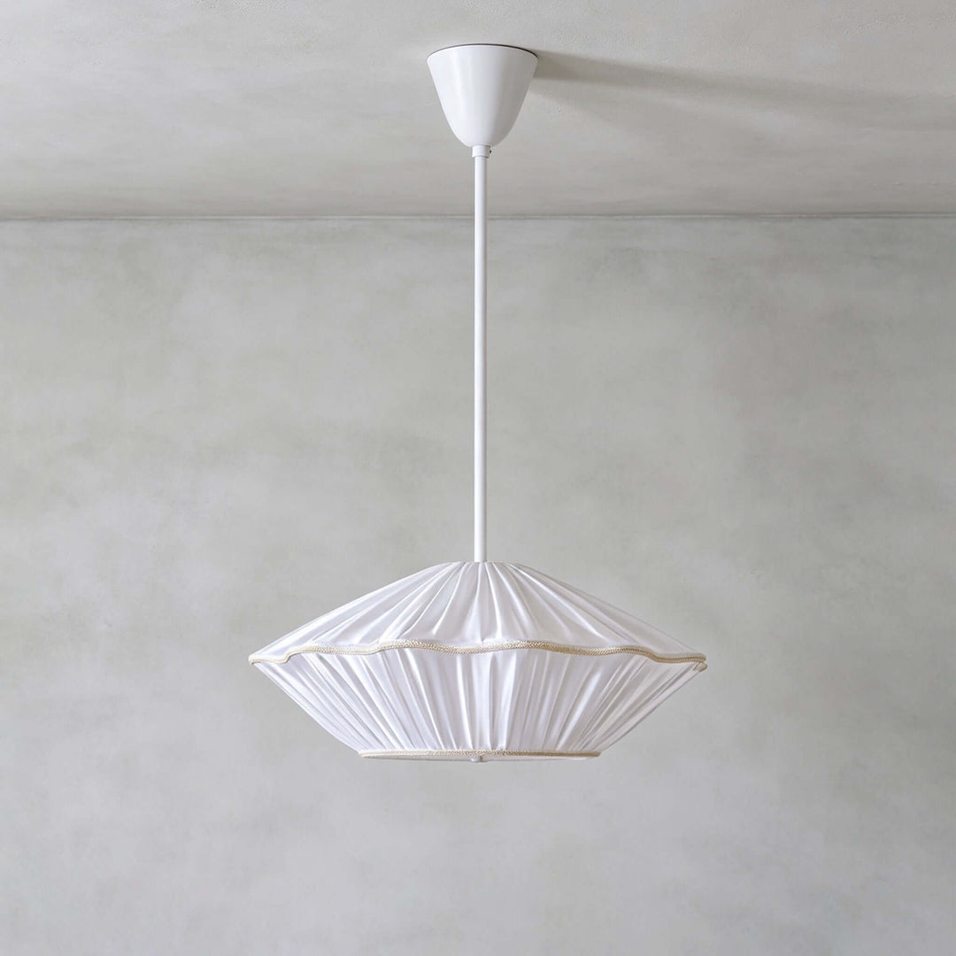 Almira French Cottage Fabric Shade Pendant Light Fixture