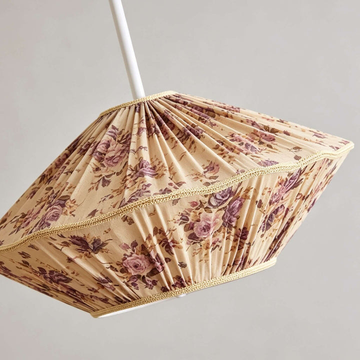 Almira French Cottage Fabric Shade Pendant Light Fixture