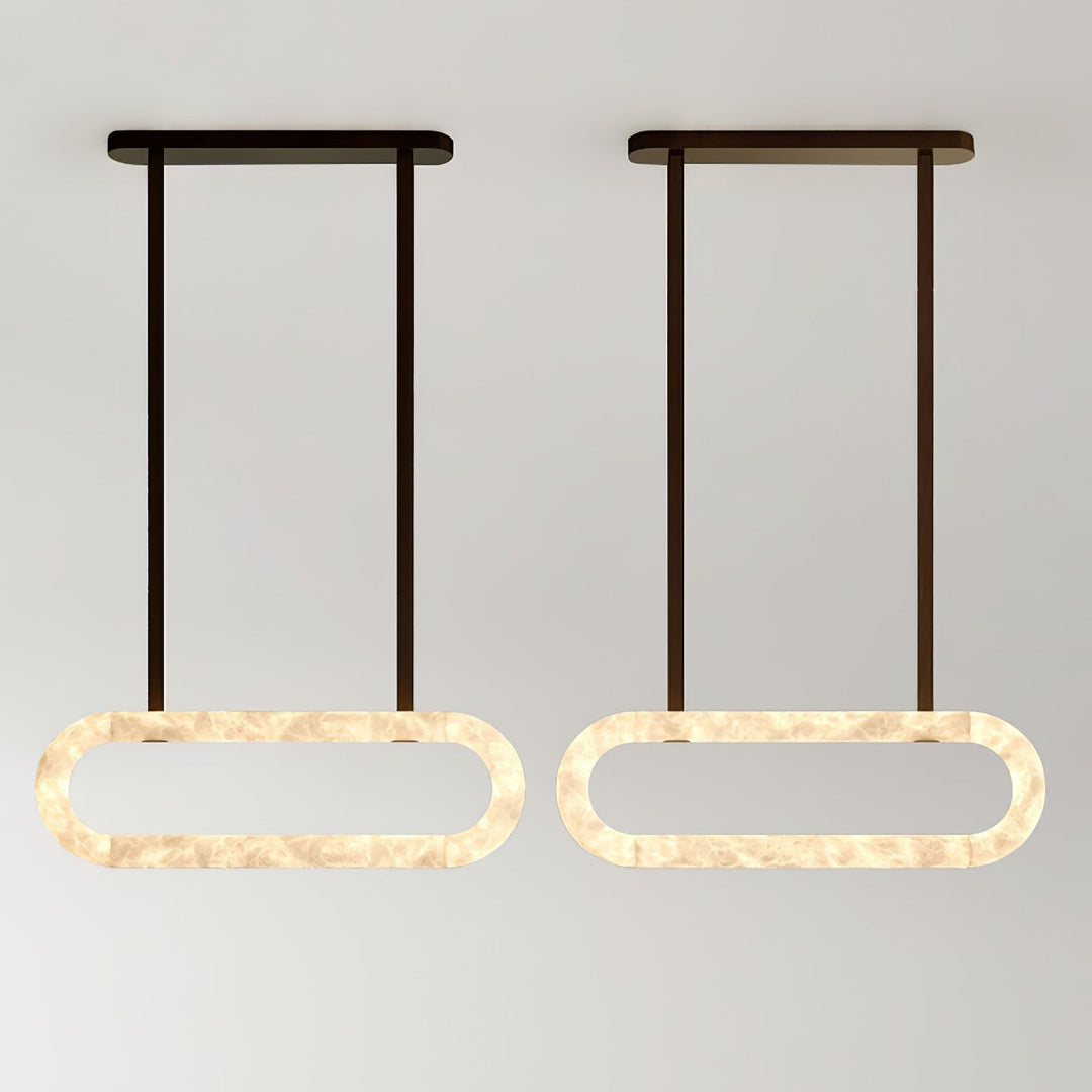 Altina Pendant Light – Minimalist Floating Ring with Alabaster & Brass | Vinlighting | Vinlighting