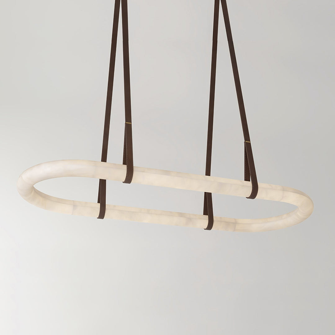 Altina Pendant Light – Minimalist Floating Ring with Alabaster & Brass | Vinlighting | Vinlighting