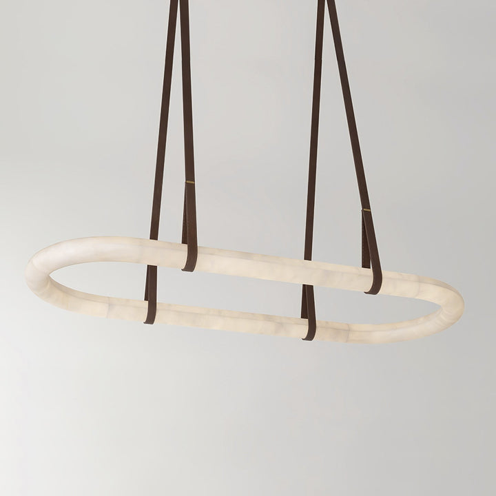 Altina Pendant Light – Minimalist Floating Ring with Alabaster & Brass | Vinlighting | Vinlighting