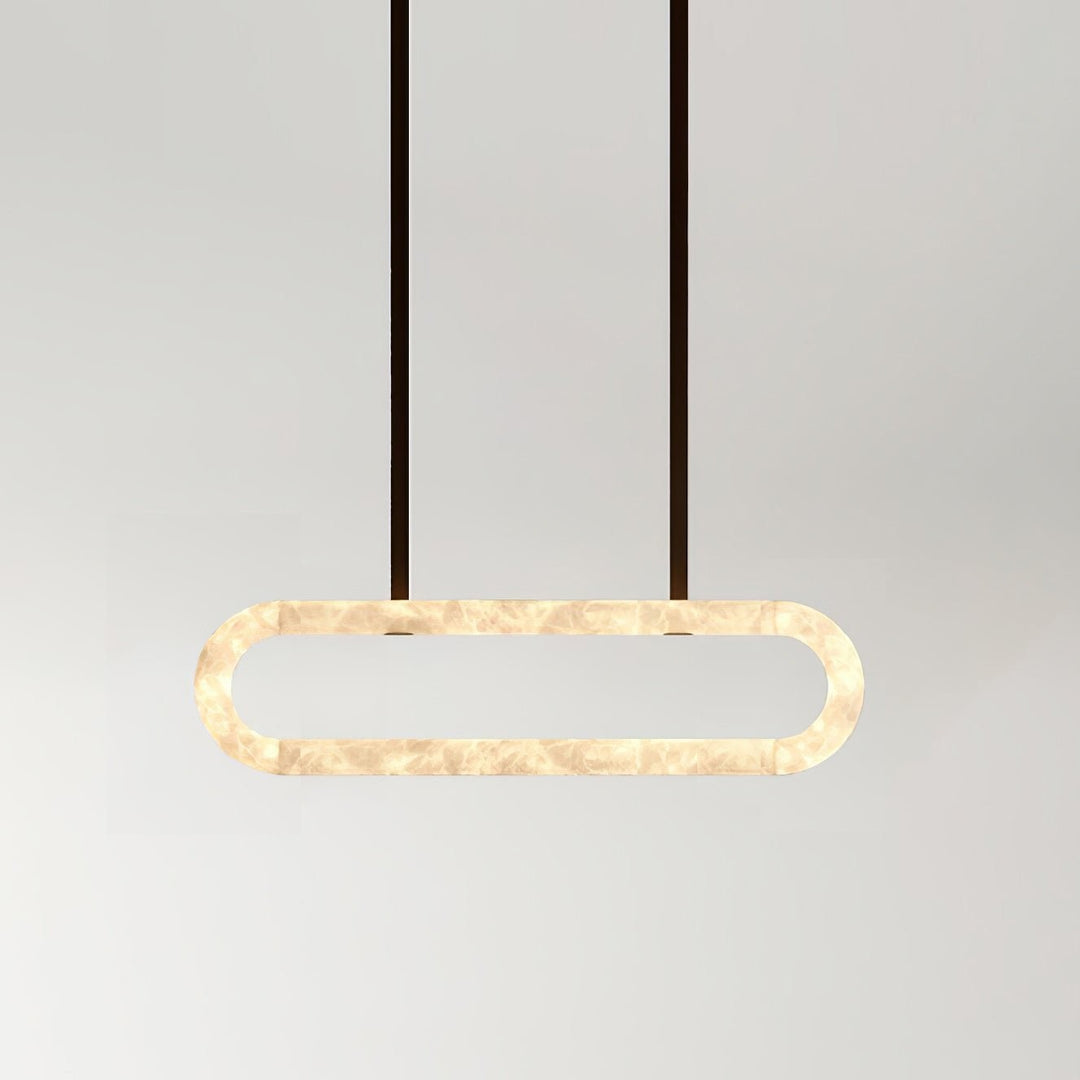 Altina Pendant Light – Minimalist Floating Ring with Alabaster & Brass | Vinlighting | Vinlighting