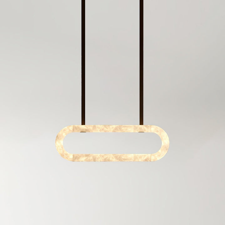 Altina Pendant Light – Minimalist Floating Ring with Alabaster & Brass | Vinlighting | Vinlighting