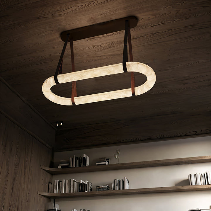 Altina Pendant Light – Minimalist Floating Ring with Alabaster & Brass | Vinlighting | Vinlighting