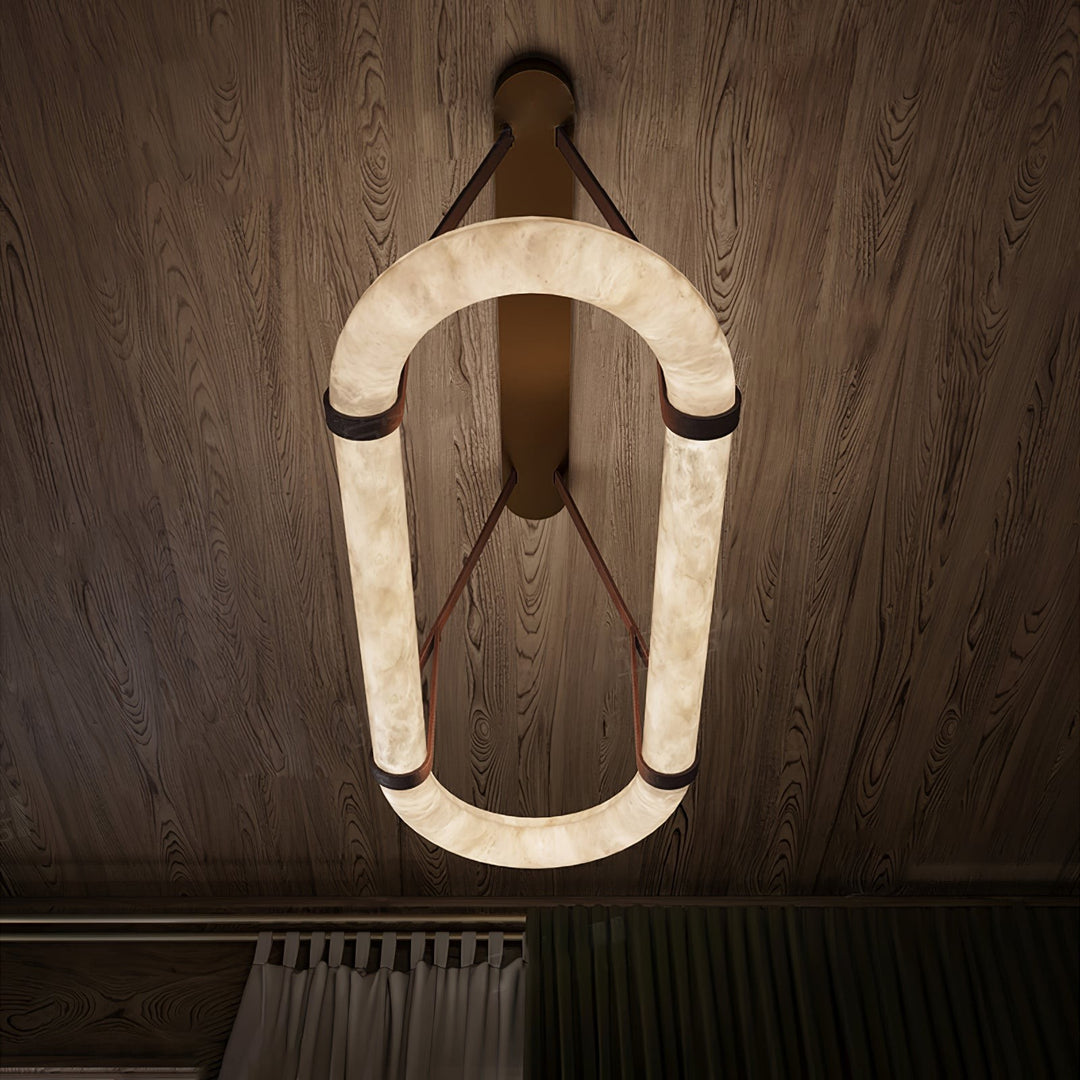 Altina Pendant Light – Minimalist Floating Ring with Alabaster & Brass | Vinlighting | Vinlighting