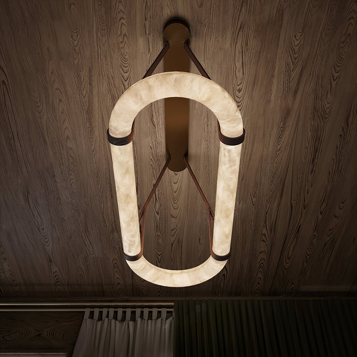 Altina Pendant Light – Minimalist Floating Ring with Alabaster & Brass | Vinlighting | Vinlighting