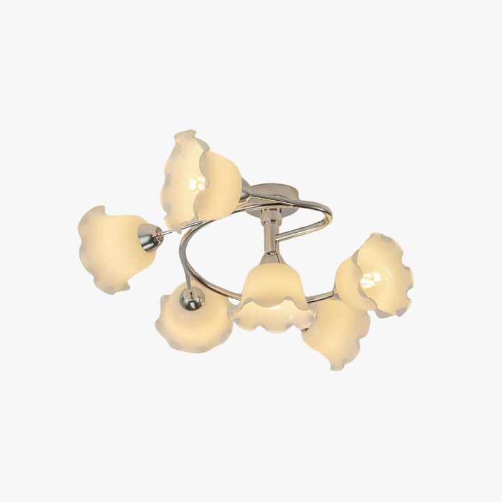 Amarise Ceiling Lamp - Cream Flower Glass for Living Room Decor | Vinlighting