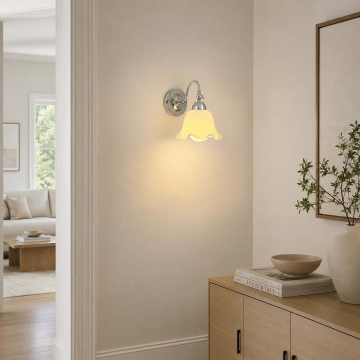 Amarise Wall Light - French Flower Glass for Bedside Room Decor | Vinlighting